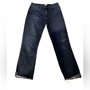 FRAME Le Original Straight Raw Hem High Rise Jeans – Dark Indigo Wash‎ – Size 26